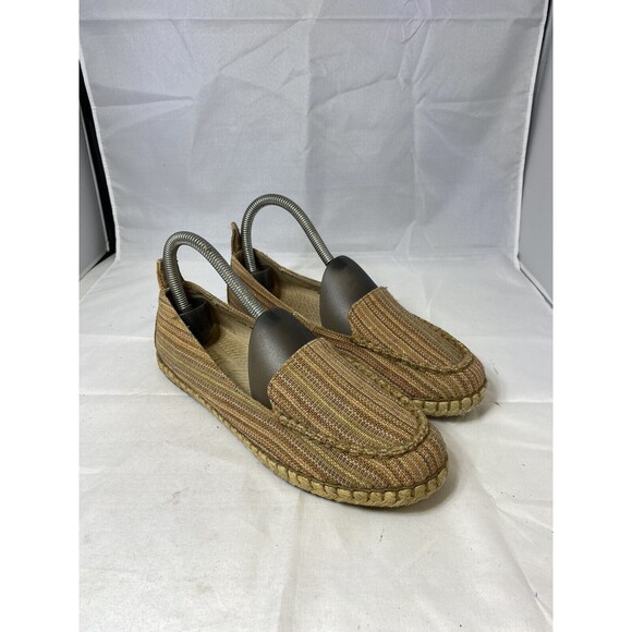BORN Sitton Brown Multicolor Fabric Espadrilles Shoes 7 US B58006 Loafer - Picture 1 of 8